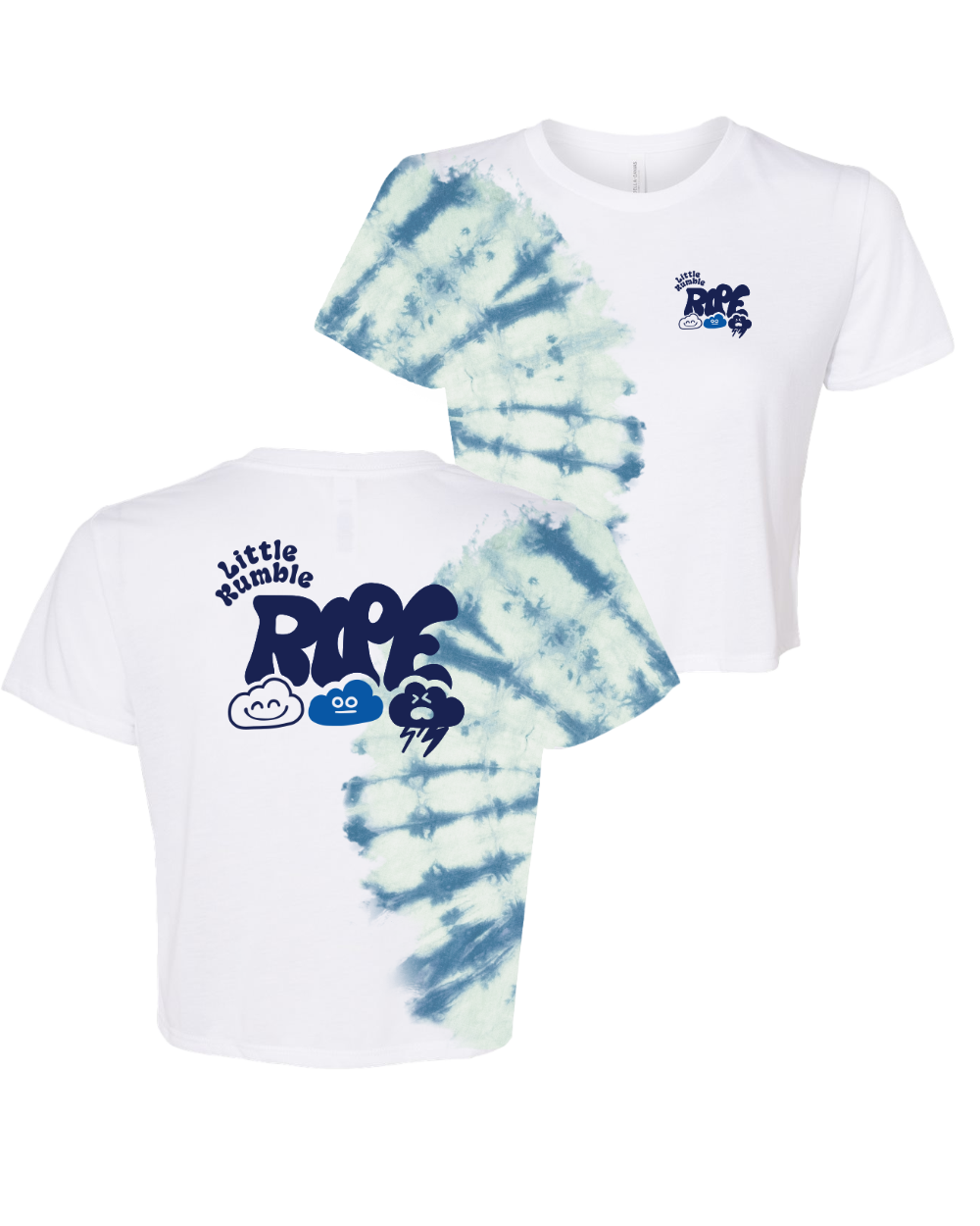 Women’s Little Rumble Crop Top (Blue/White Tie Dye)